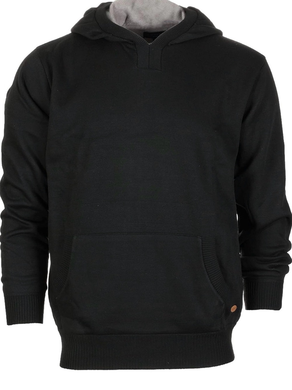 NWT Gioberti Knit Pullover Hoodie Sweater with Velvety Underlining, Black, 10